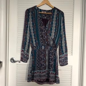 Teal Turkish print dress
